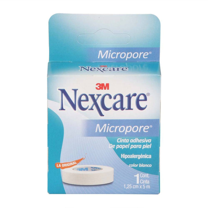 Cinta Adhesiva de Papel Micropore 1.25 cm x 5 m Color piel  Nexcare 3m