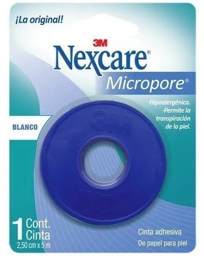 Micropore Bco. 2.5 cm x 5 m Cinta Adhesiva Nexcare 3m