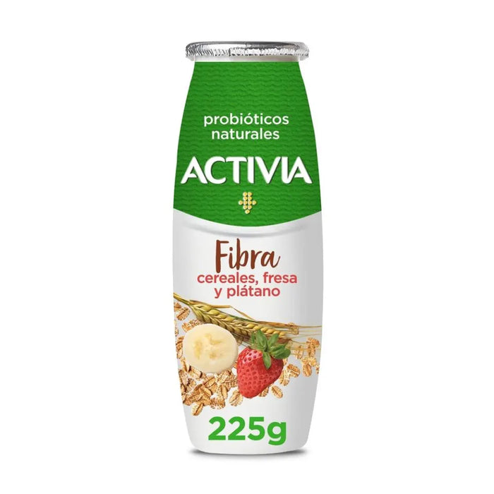 Yoghurt Fibra Cereales Fresa y Plátano 225 g. Activia