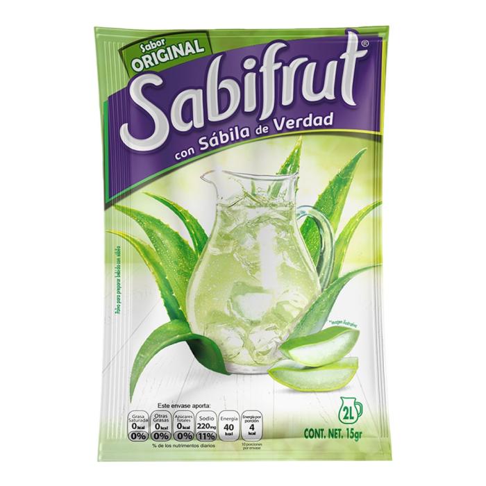 Polvo Sabifrut 15 g Original con Sabila de Verdad Rinde 2 litros