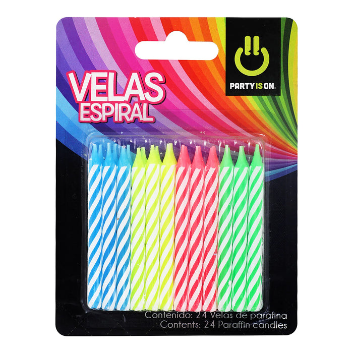 Velas de Cumpleaños Espiral con 24 piezas Partyison