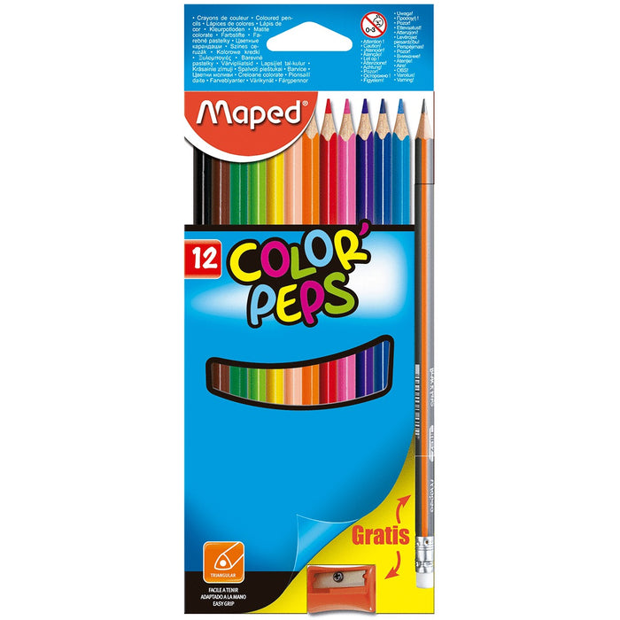 Colores Triangulares Color Peps Largos 12 Piezas Maped