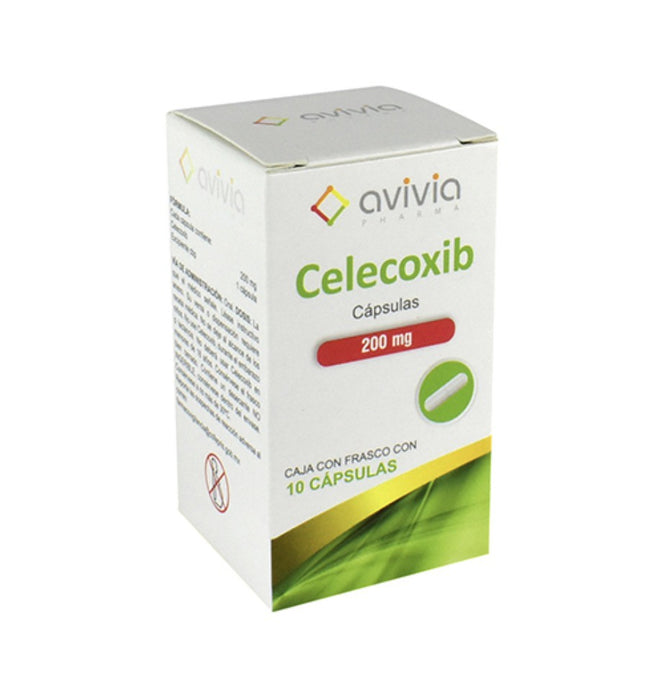 Celecoxib capsulas 200 mg caja con 10 capsulas AVIVIA