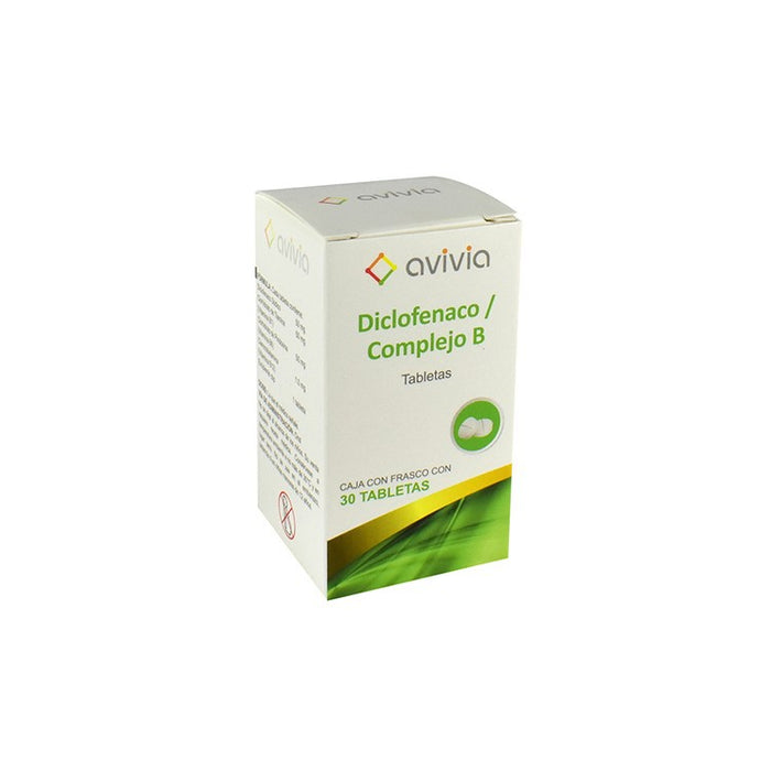 Complejo B, Diclofenaco Sodico 30 tabletas AVIVIA