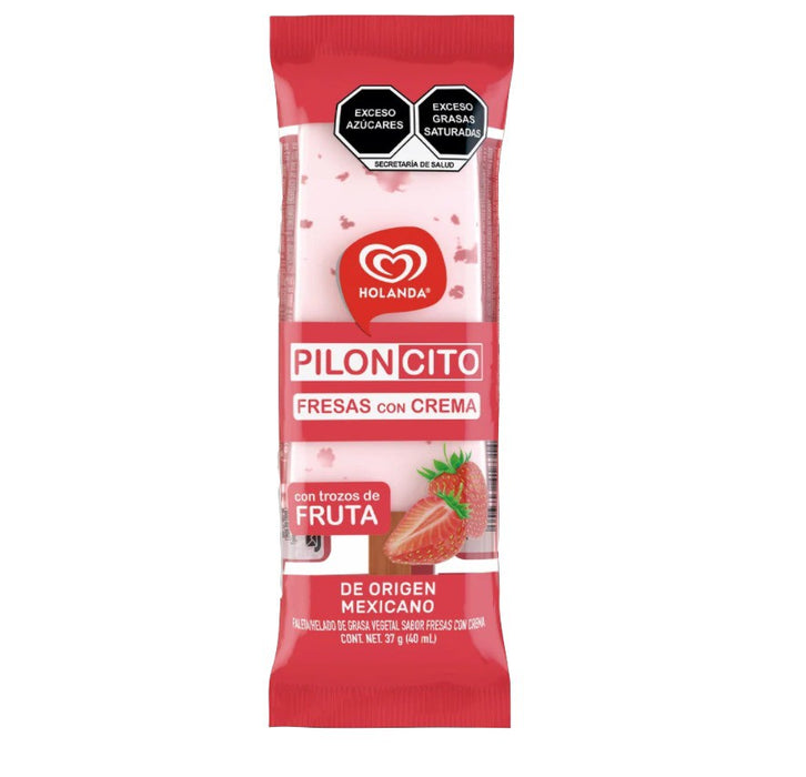 Paleta Piloncito Fresas con Crema 37 g/40 ml Holanda