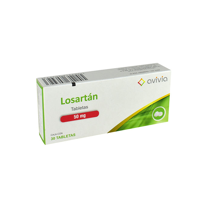 Losartan Tabletas 50Mg Caja con 30 Tabletas AVIVIA