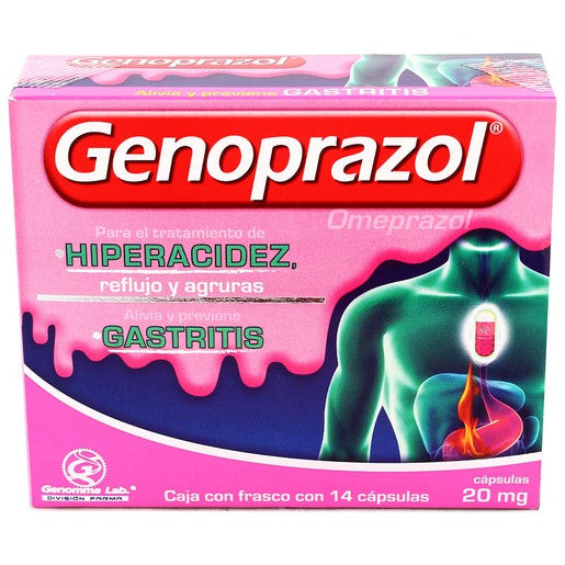 Omeprazol 20 mg Genoprazol Caja con 14 Capsulas Genomma