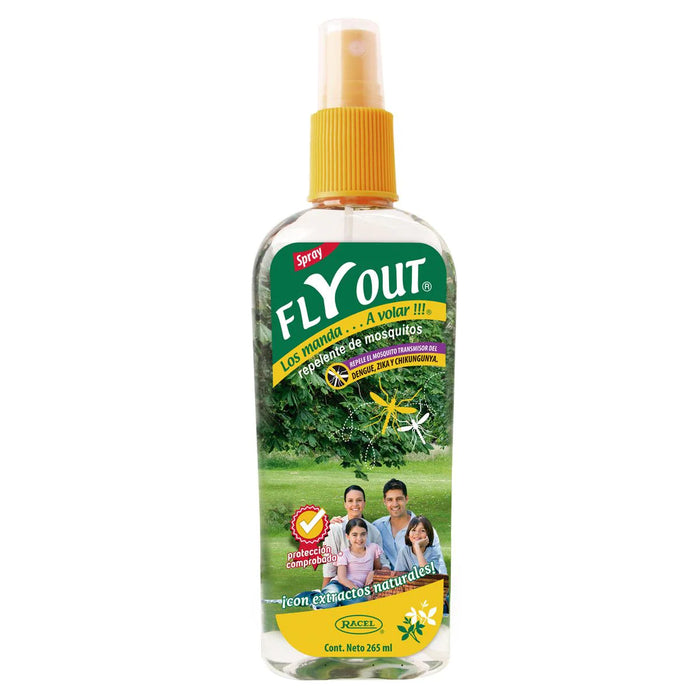 Repelente Spray Fly Out de Insectos con Extractos Naturales 265 ml