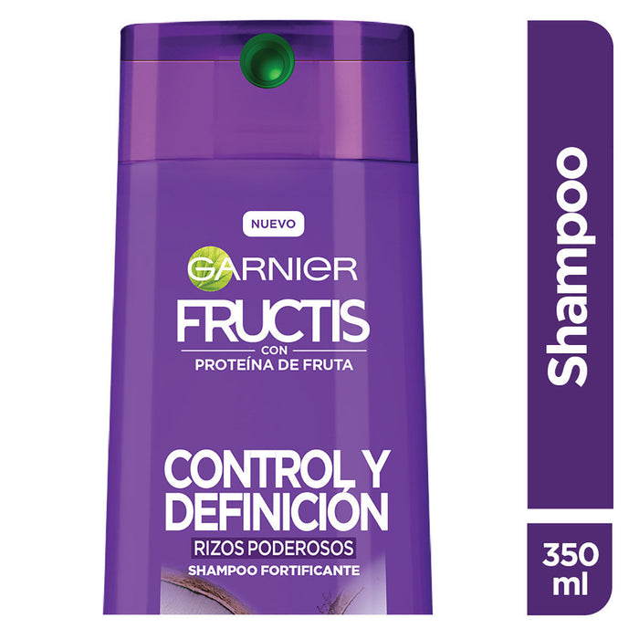 Shampoo Control y Definicios Rizos Poderosos Fortificante Fruta 350 ml Garnier Fructis