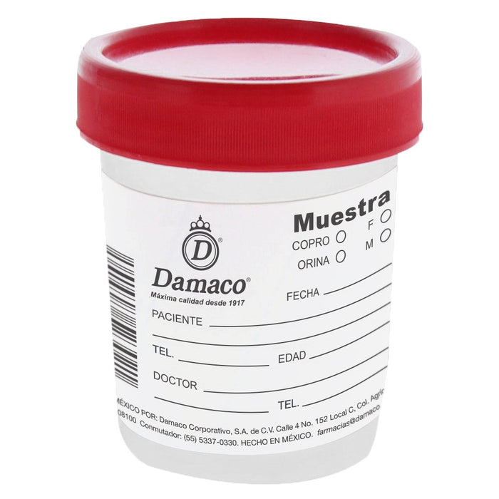 Vaso con Tapa para Copro Análisis Recolector 100 ml