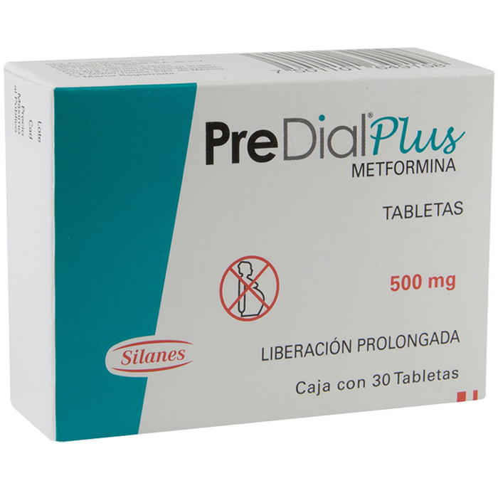 Pre Dial Plus Metaformina 500 mg 30 tabletas Silanes