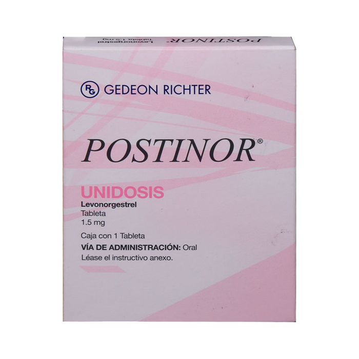 Postinor Levonorgestrel 1.5 Mg Caja con 1 Tabletas Unidosis Gedeon Richter "Pastilla del día después"