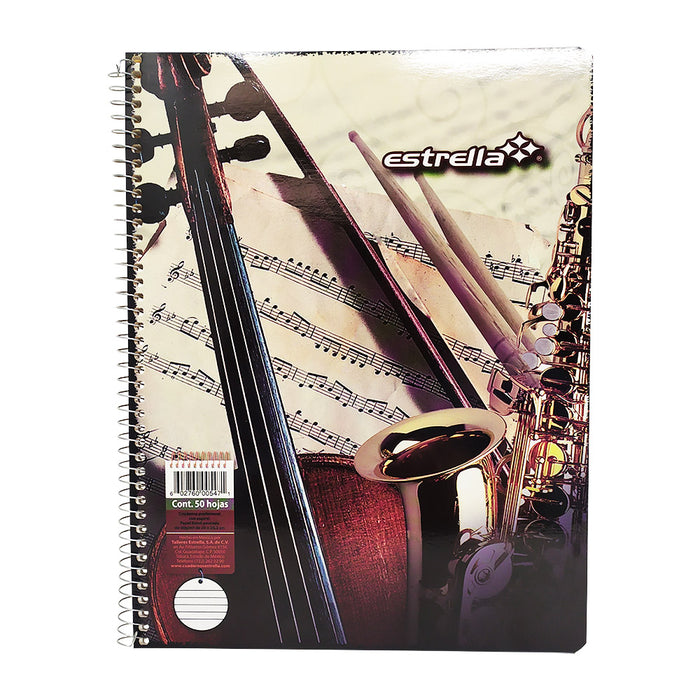 Cuaderno Profesional Pautado con Espiral 50 Hojas Estrella