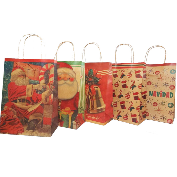 Bolsa De Regalo Grande Kraft Navidad con Aplicaciones Granmark 12/24