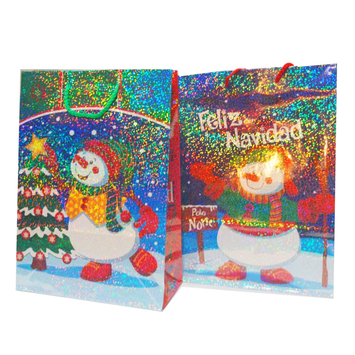 Bolsa de Regalo Grande Holografica Navidad Janel 35 x 25 x 10 cm 1 pieza