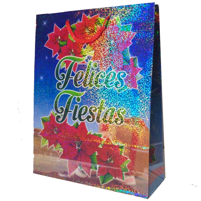 Bolsa de Regalo Extra Grande Holografica Navidad Janel 40 x 32 x 10 cm 1 pieza