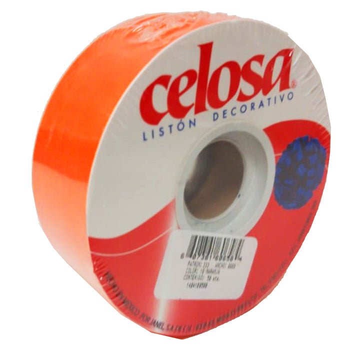 Listón Celosa 0009 Ancho 3.5 Cm. Rollo 50 Metros Naranja