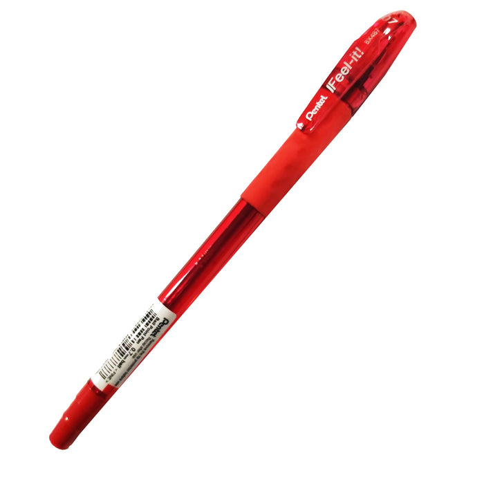 Pluma Rojo Pentel Feel it Punta 0.7 BX487 Tapon