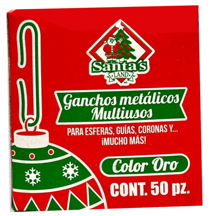 Ganchos Metálicos Multiusos Para Esferas 50 Piezas Santa´s