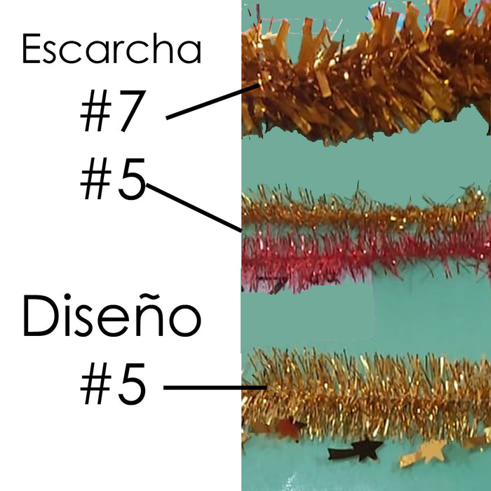 Escarcha o Guirnalda Metalica Sencilla #5 Varios Colores por Metro