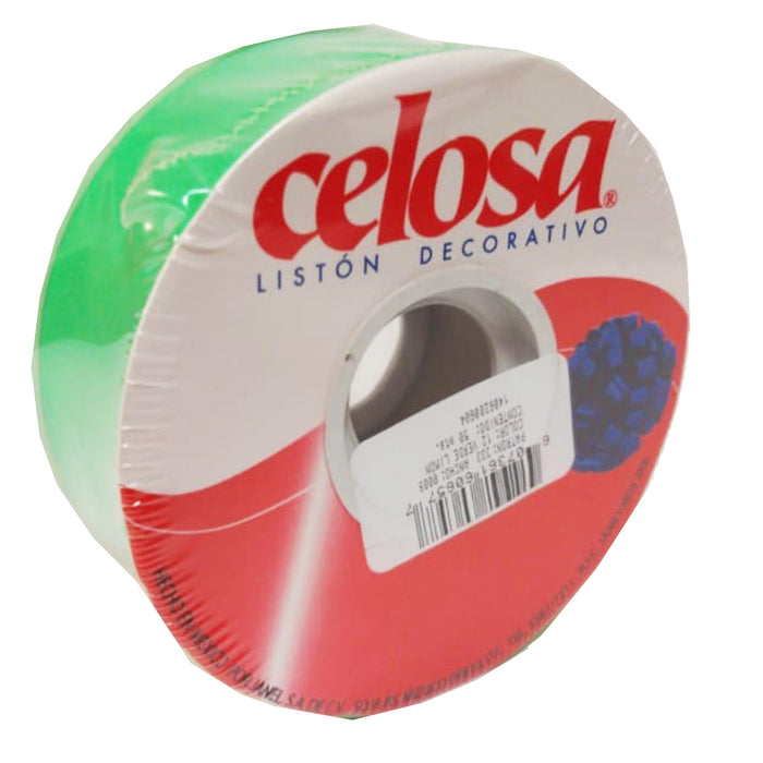 Listón Celosa 0009 Ancho 3.5 Cm. Rollo 50 Metros Verde Limon