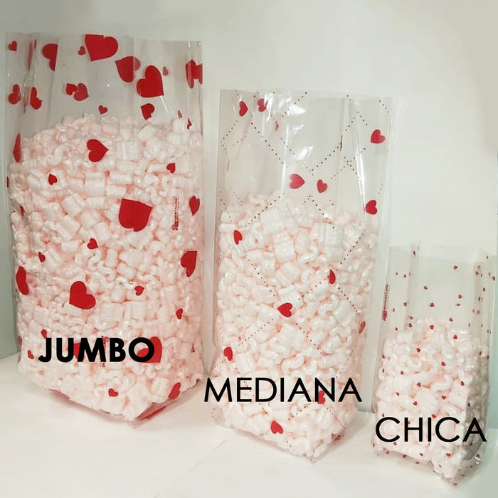 Bolsa Celofan Jumbo con Fuelle 30 x 70 x 10 cm Navidad / San Valentín