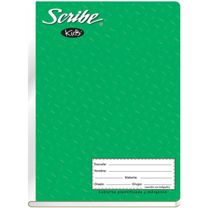 Cuaderno Colegial Cosido Doble Raya Plastificado Textura 100 hojas Scribe Kid´s