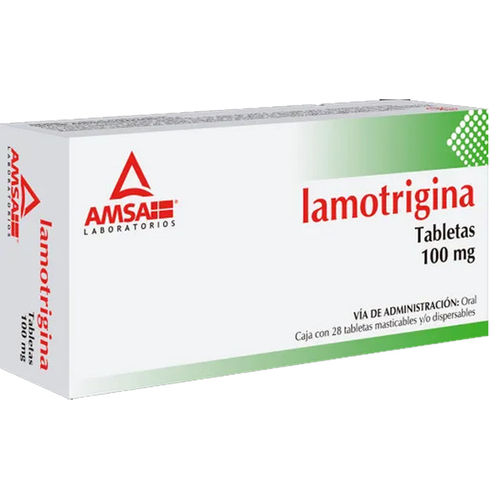 Lamotrigina Tabletas 100 mg Caja con 28 Tabletas AMSA