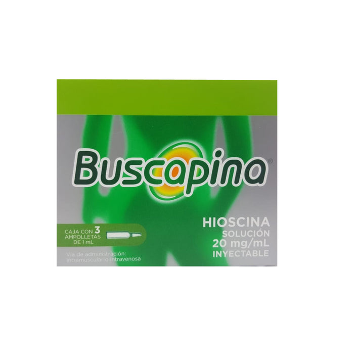 Buscapina Hiosina Solución Inyectable 20 mg/ml 3 Ampolletas Sanofi