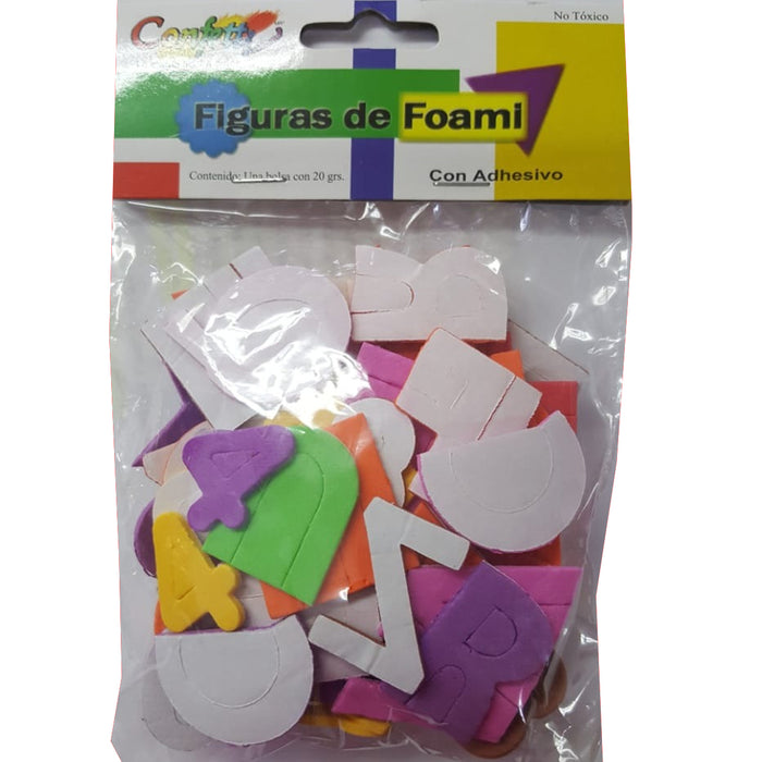 Figuras de Foami Foamy con Adhesivo Letras y Numeros #1015 20 g Confetti