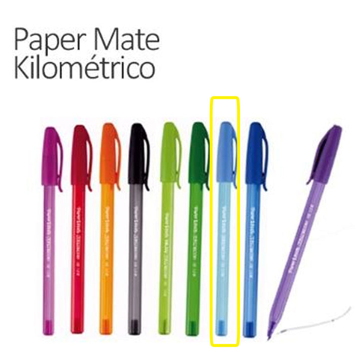 Pluma Kilométrico Punta Fina 0.7 mm Paper Mate Negra