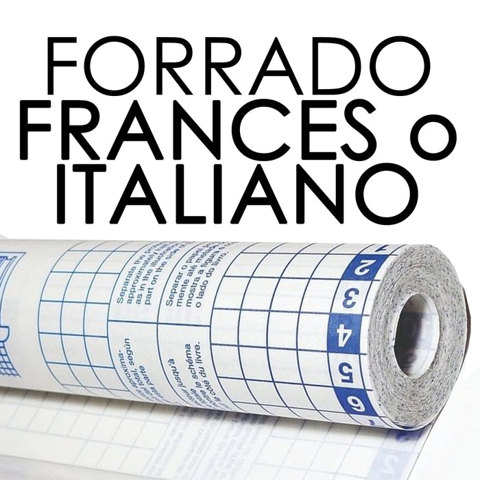 Servicio de Forrado Cuaderno Frances o Italiano con Contac $40.00 02/24