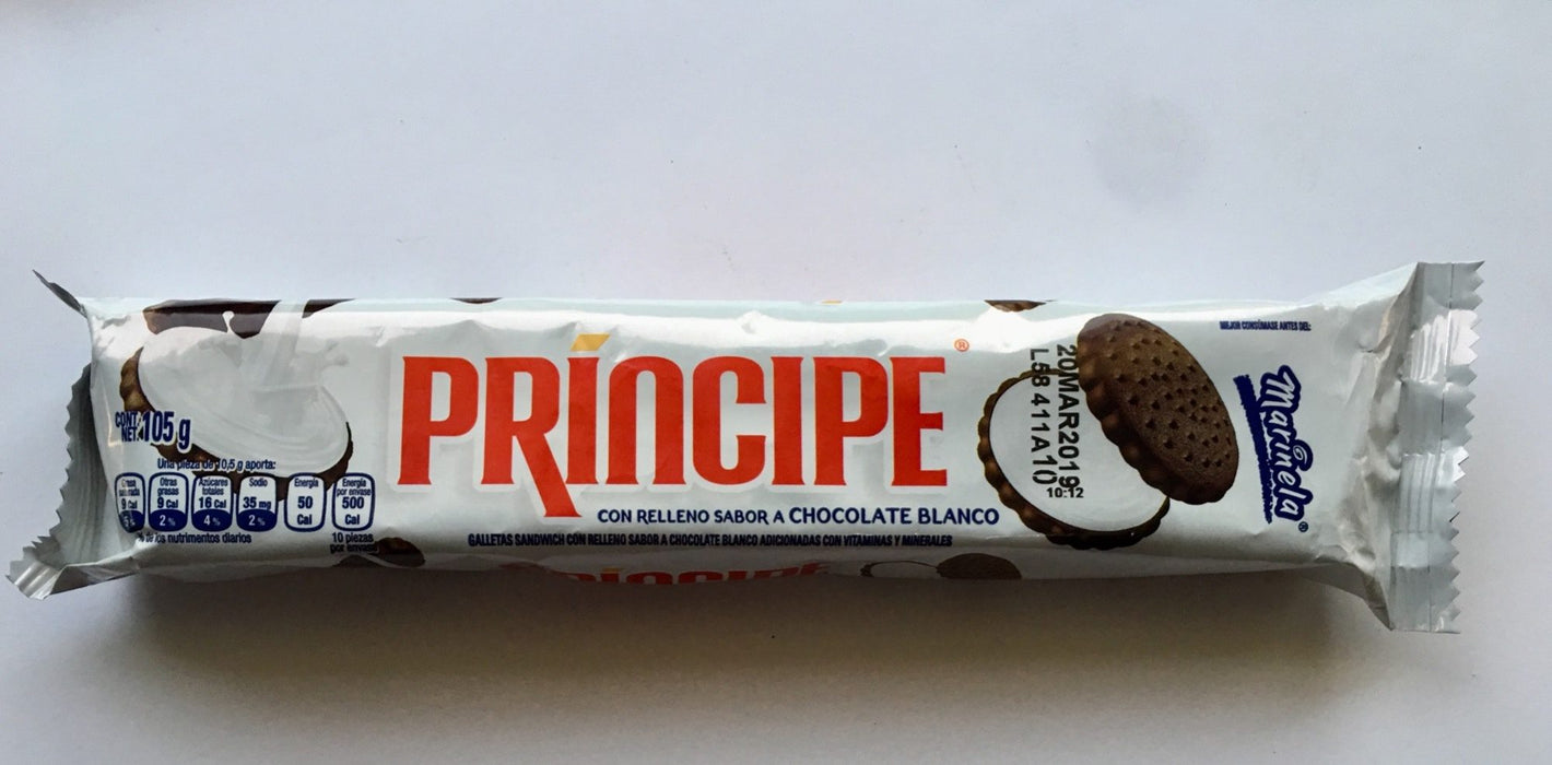 Galletas Príncipe Sabor a Chocolate Blanco 105 g Marinela