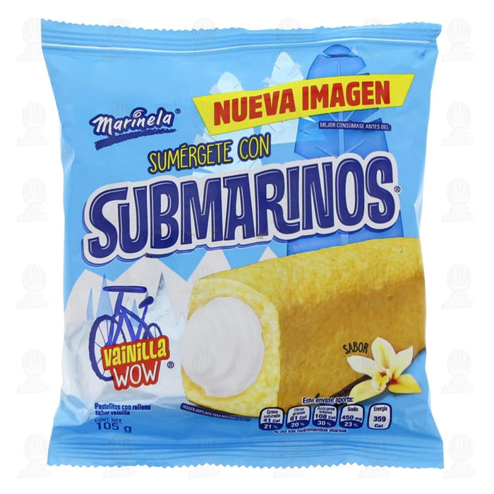 Submarinos Sabor Vainilla 105 g. Marinela