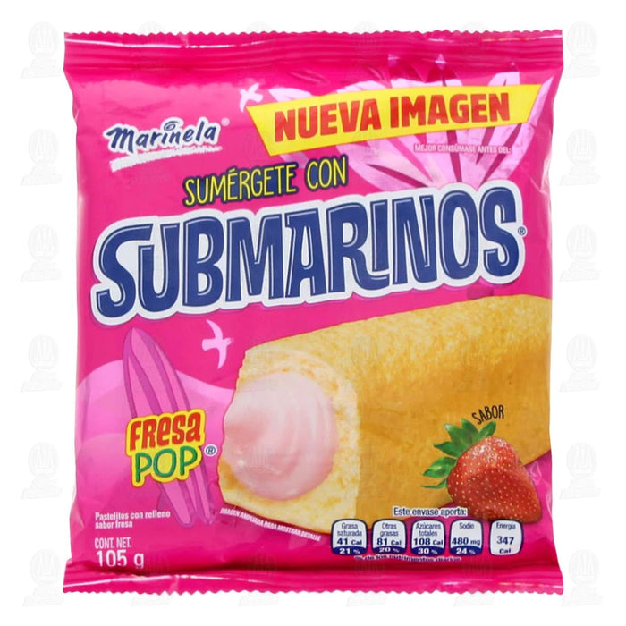 Submarinos Sabor Fresa 105 g. Marinela